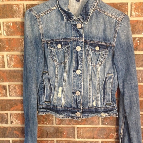 AMERICAN Eagle Outfitters Distressed Denim Jacket - Picture 4 of 7